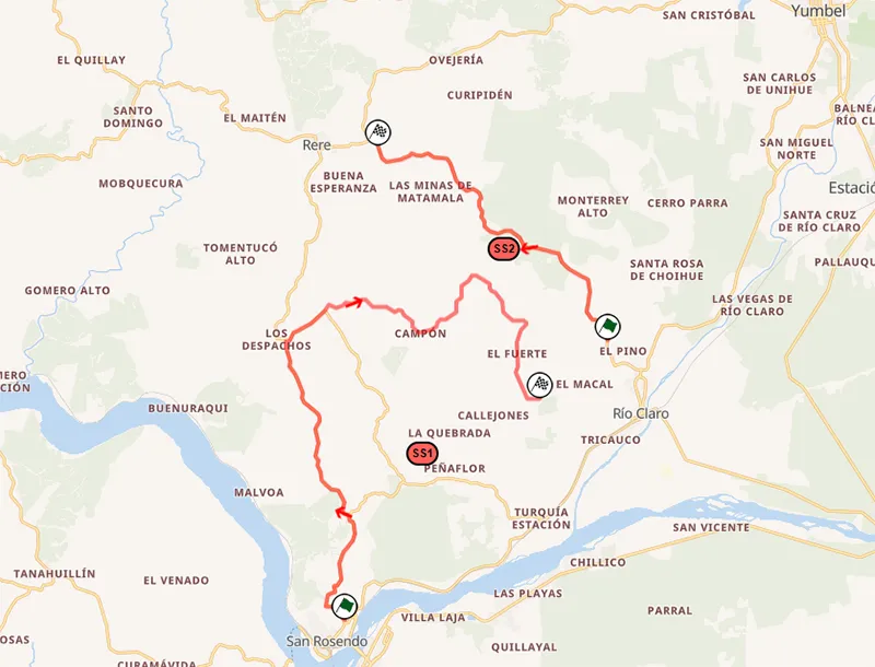 mapas tramo pelun wrc chile